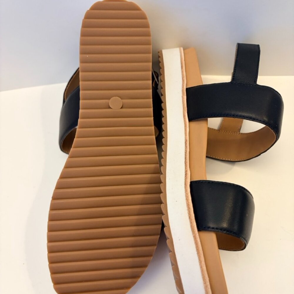 NWT Quince Women Italian Leather Platform Sandal Black Shoes 7 - Picture 7 of 10